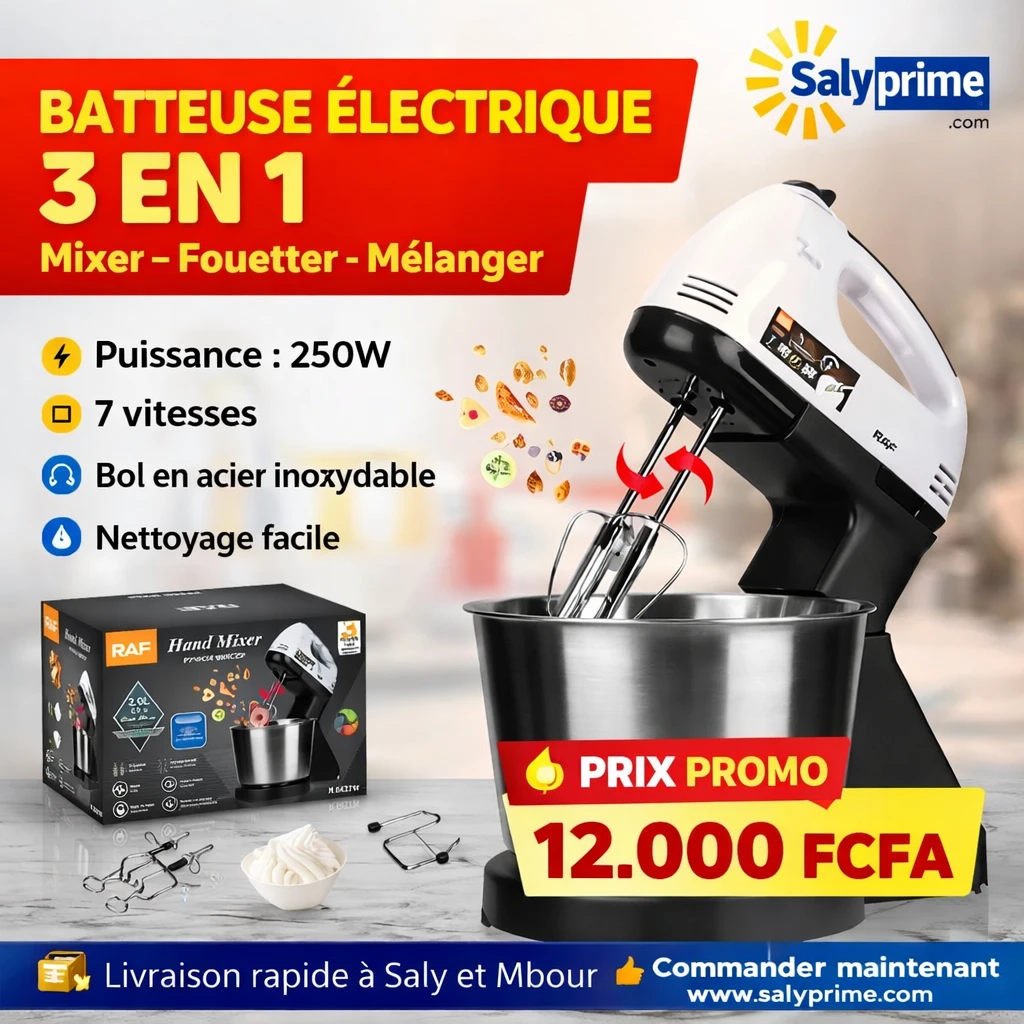 Batteuse électrique 3 en 1 – RAF R.6637W 2 LITRE