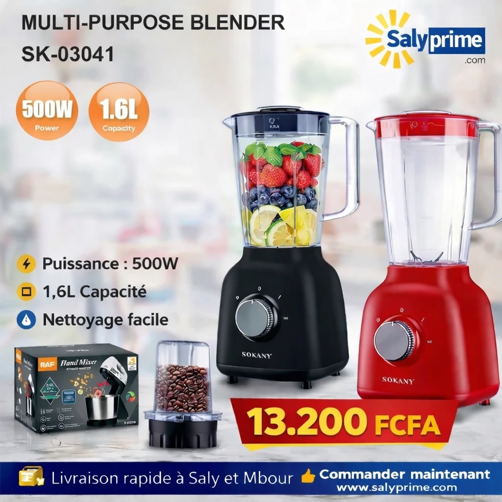 Mixeur Sokany 500W – 1,6L