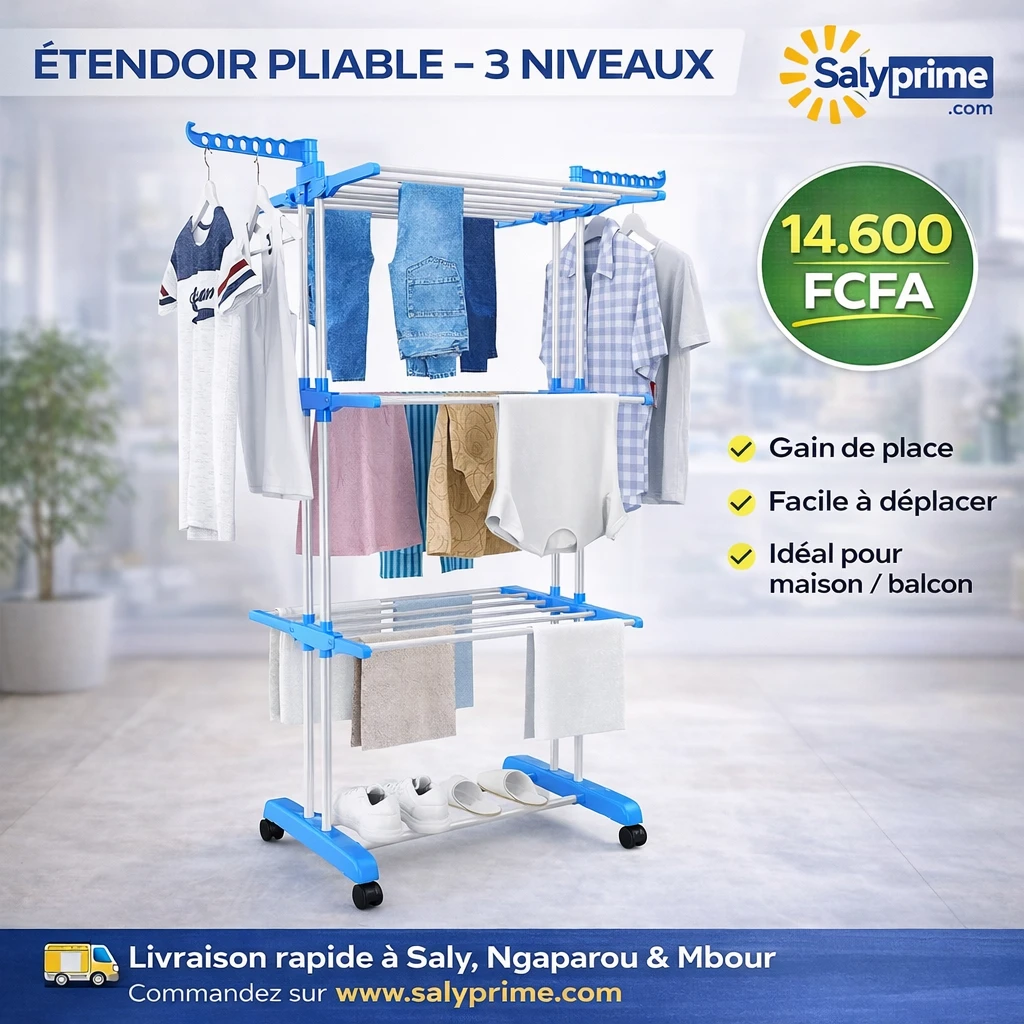 ÉTENDOIR PLIABLE 3 NIVEAUX