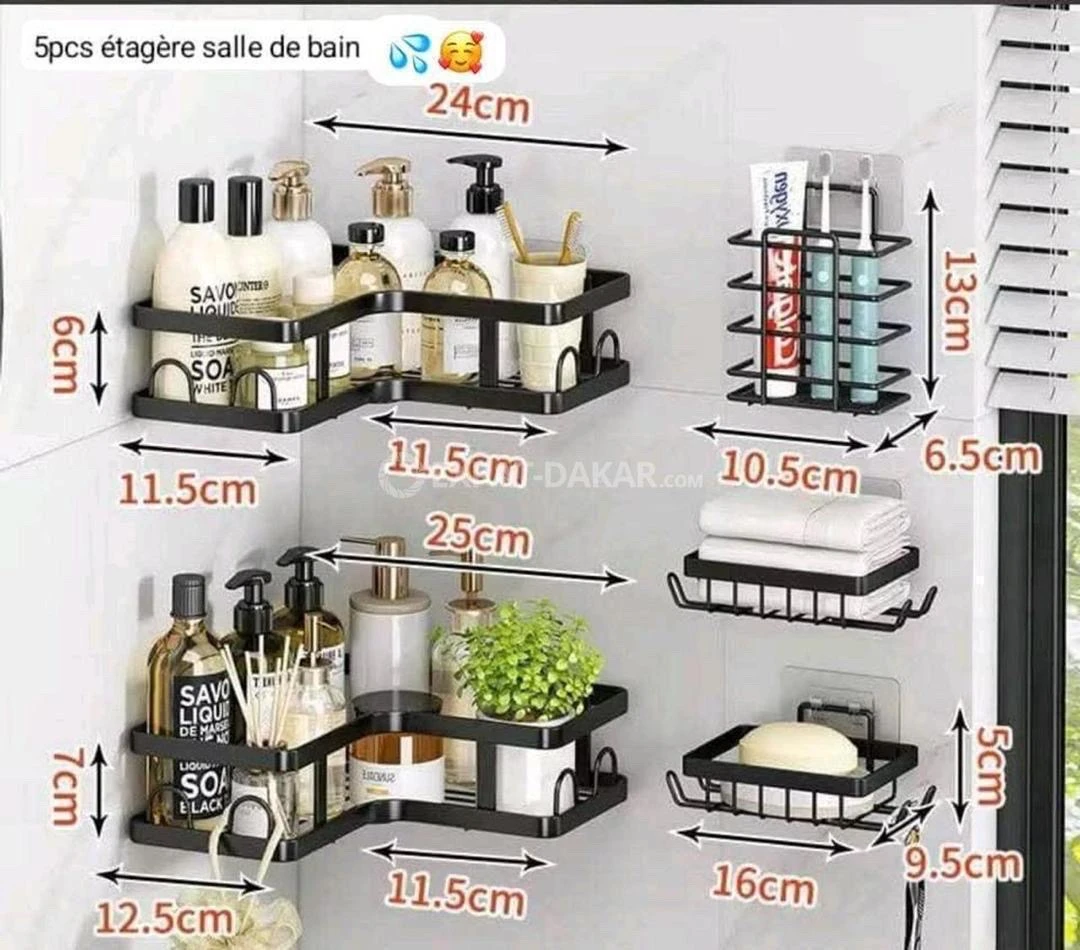 Kit Étagère Salle de Bain 5-en-1