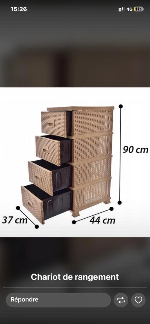 Etagere de cuisine 4 tirroires