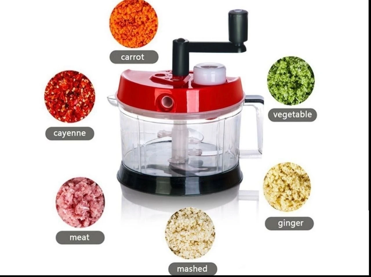 Hachoir à main,puissant robot culinaire manuel, hachoir rapide pour légumes, mél