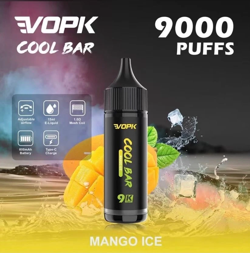 Puff VOPK Cool Bar 9000 – Saveur Mango Ice 🥭❄️ | Flux d'air Réglable