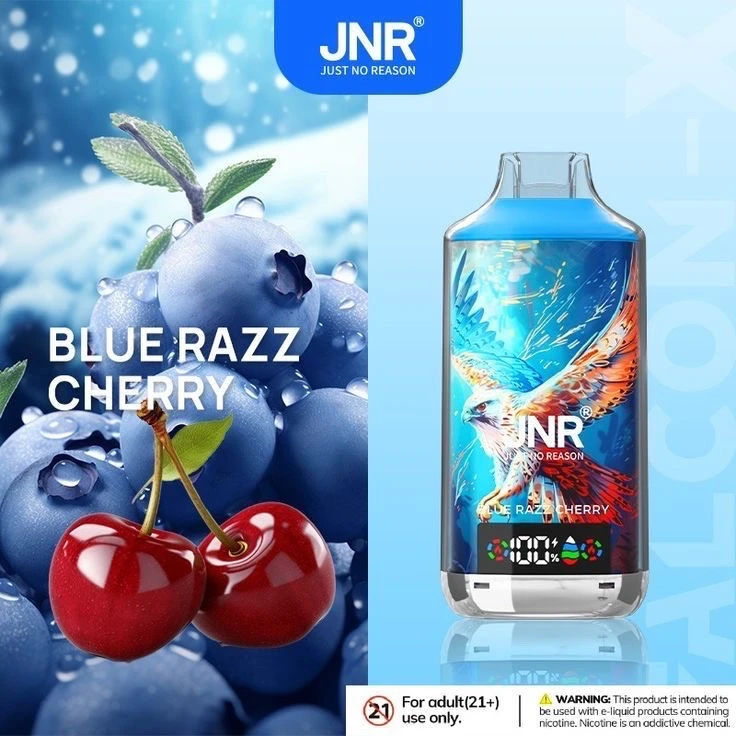 Puff JNR Falcon-X 28K – Saveur Framboise Bleue & Cerise Givrée ! 🫐🍒❄️