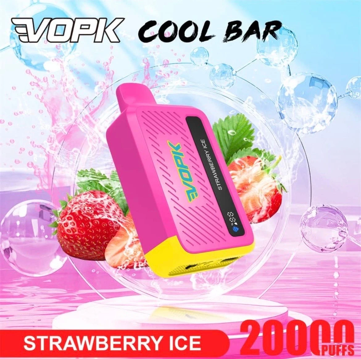 VOPK Cool Bar 20000 Puffs - Strawberry Ice (Fraise Glacée)