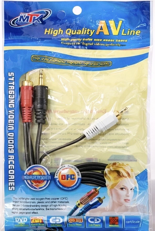 Câble AV Haute Qualité MTK - Jack 3.5mm vers 3 RCA (Audio & Vidéo)