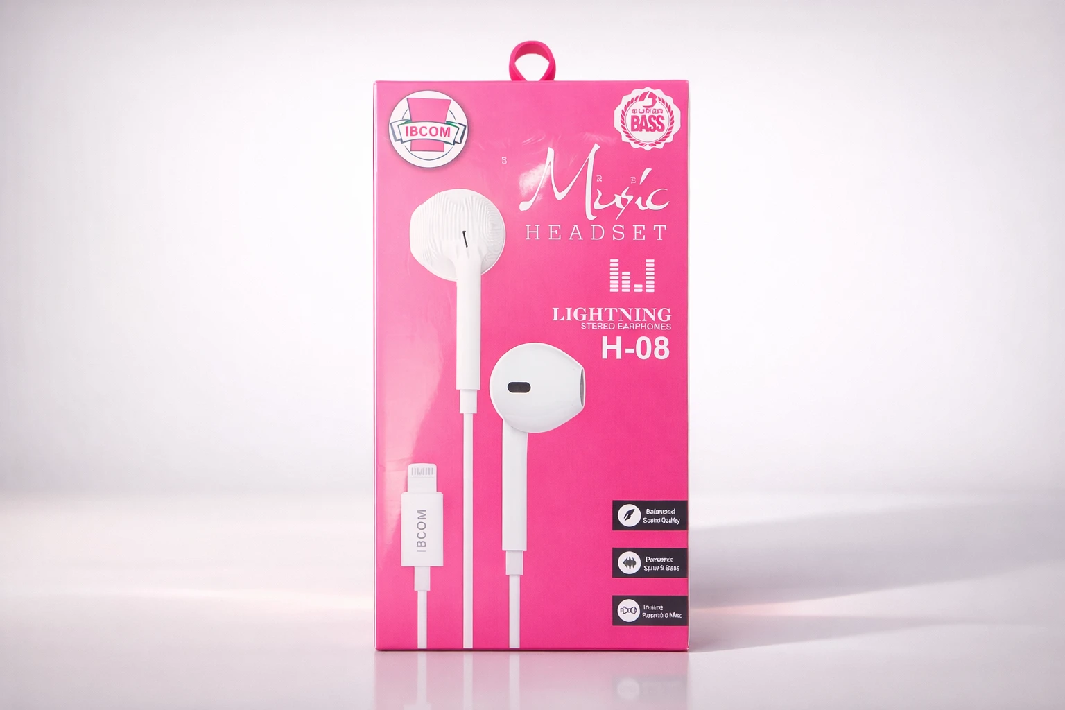 Écouteurs IBCOM Music Headset H-08 - Connecteur Lightning (Spécial iPhone)