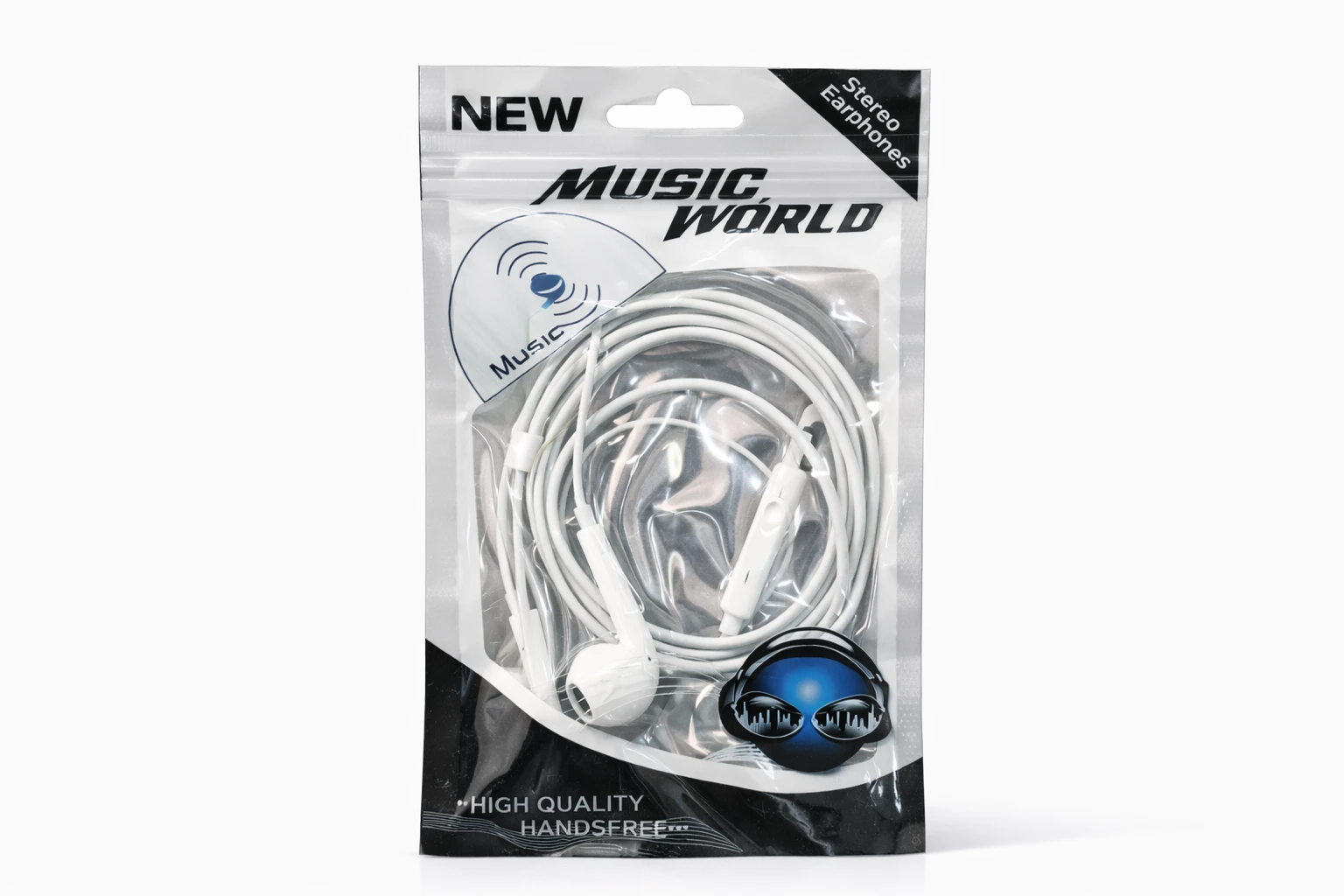 Écouteurs Music World Stereo Earphone - Haute Qualité & Son Clair