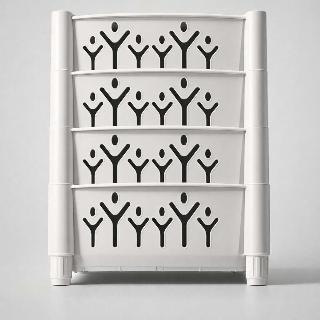 Unité de rangement plastique à tiroirs – Design ajouré moderne