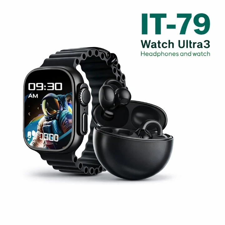 IT‑79 Watch Ultra3 – Montre connectée et écouteurs sans fil.